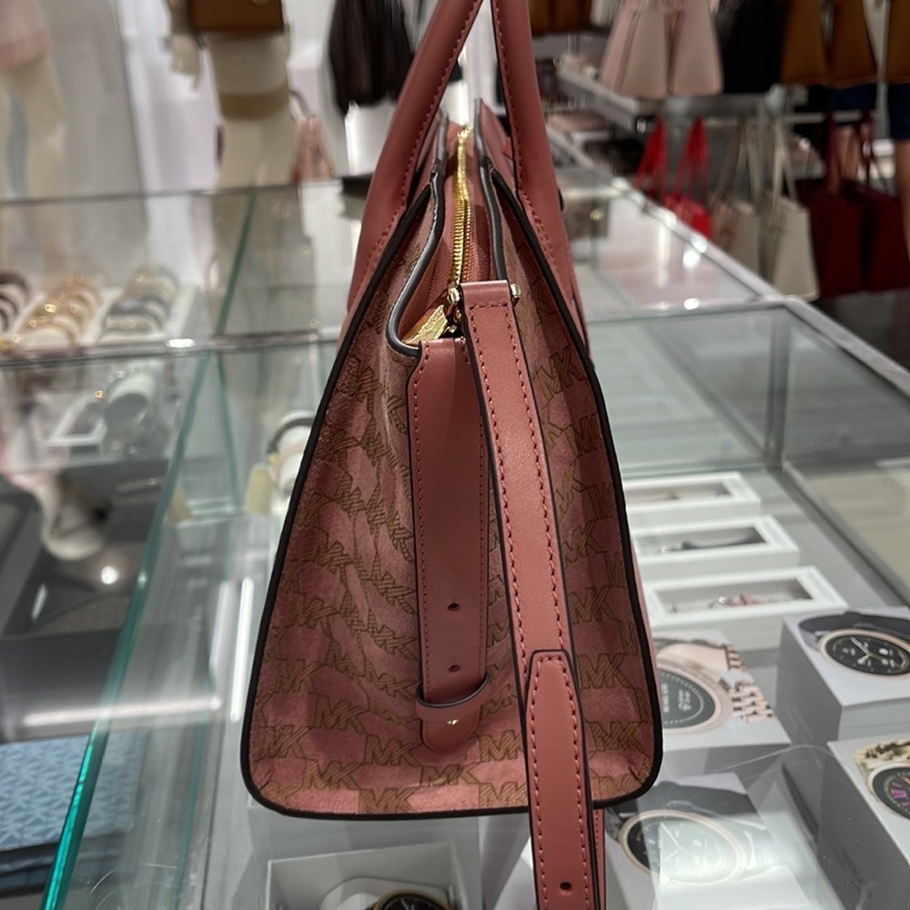 Michael Kors Avril Large Top Zip Satchel Shoulder Bag 
Rose - Picture 13 of 16